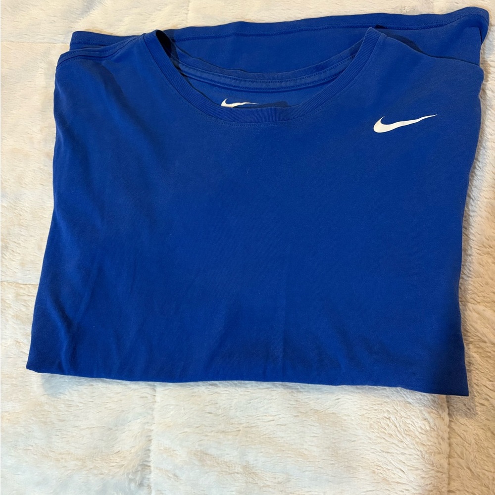 Nike Dri-Fit Athletic Blue Tee Large